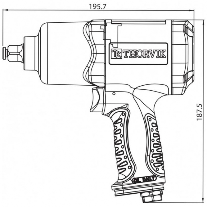 Пневматический гайковерт Thorvik AIW1268 1/2&amp;quot; 7500 об/мин 680 Nm