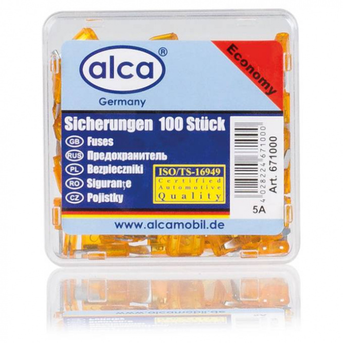 Предохранители флажковые мини Alca, 5 А, 100 штук